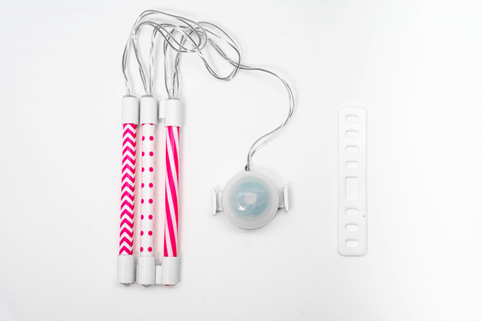 Lumini tubulare LED pentru roți bicicletă, SpinBrightz, roz [3]