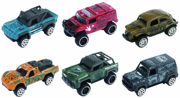 MACHETA DIE CAST, SET 6 CAMIONETE, SCARA 1/64, 7.5CM, DIVERSE MODELE SI CULORI [3]
