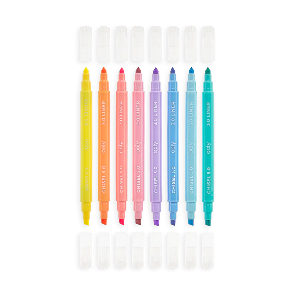Markere cu varf dublu - Pastel Liners - Set de 8 [5]