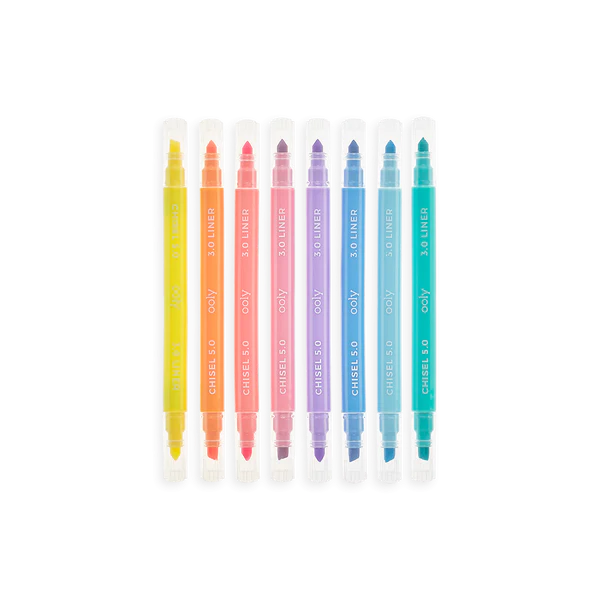 Markere cu varf dublu - Pastel Liners - Set de 8 [4]