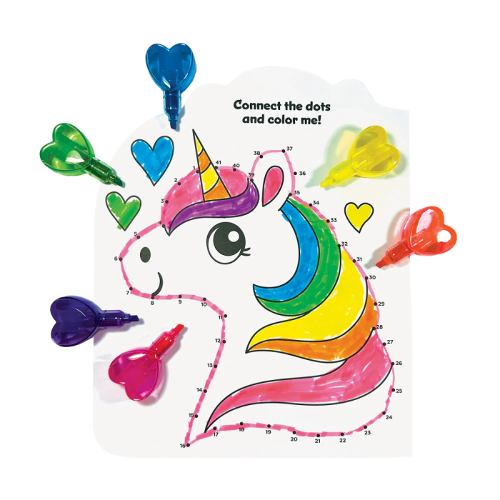 Markere intercalabile Inimioare - set 6 culori neon - Heart [9]