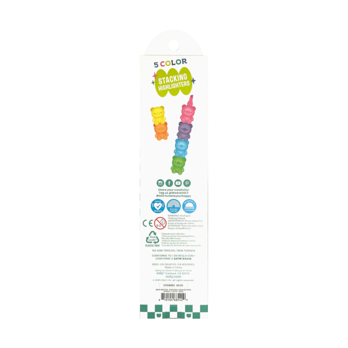 Markere intercalabile Ursuleți - set 5 culori neon - Bear Besties [4]