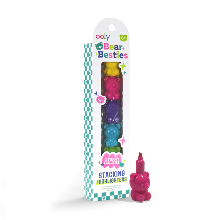 Markere intercalabile Ursuleți - set 5 culori neon - Bear Besties [2]