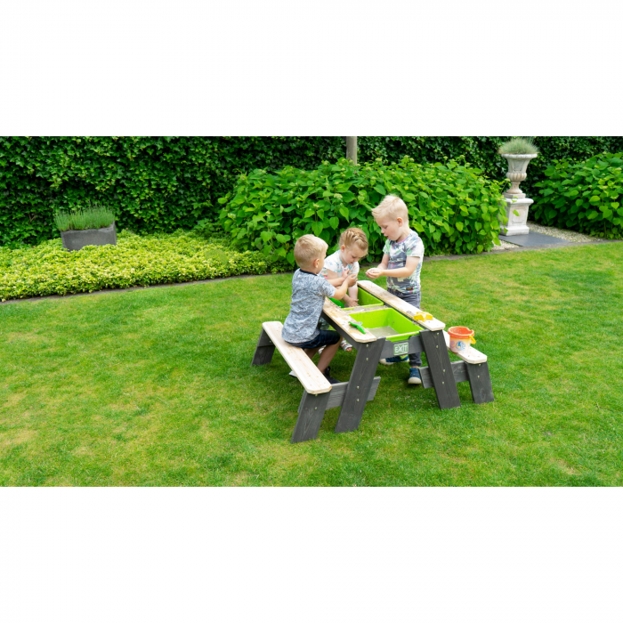 Masă de joacă Aksent cu 2 bănci – pentru nisip, apă și picnic, Exit Toys [8]