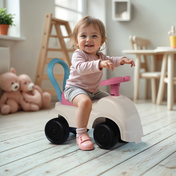 Masina fara pedale Foot to Floor - Alb& roz [2]