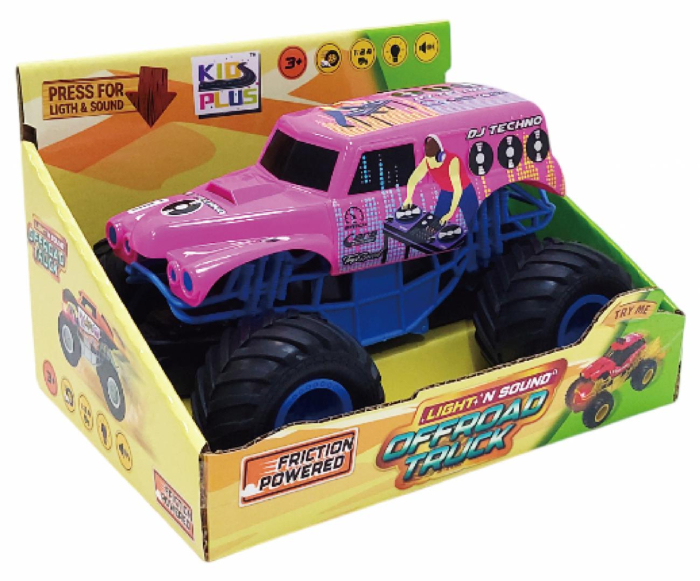 MASINUTA CU LUMINI, SUNETE SI FRICTIUNE, SCARA 1/24, 19CM, ROZ [2]