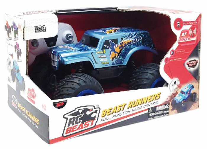 MASINUTA CU TELECOMANDA TIP CAMION BEAST RUNNERS, SCARA 1/24, 21CM, ALBASTRU [2]