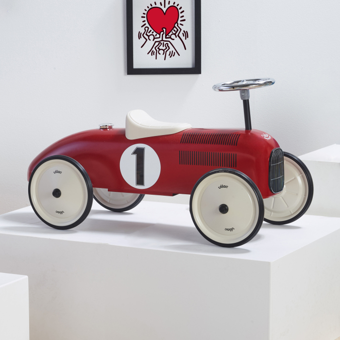 Masinuta Ride-on Metalica Vintage - Rosie cu roti crem - Vilac [3]