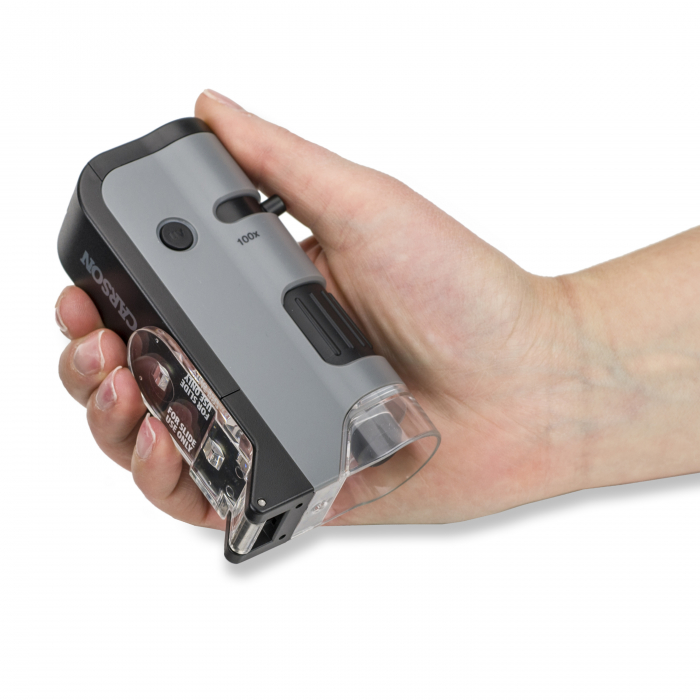 Microscop portabil cu LED si UV, cu adaptor de smartphone, include 24 de lamele pregatite, marire 100-250x, MicroFlip [7]