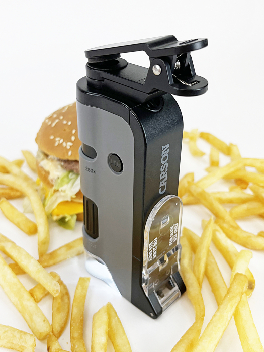 Microscop portabil cu LED si UV, cu adaptor de smartphone, marire 100-250x, MicroFlip [4]