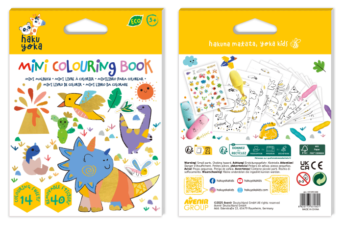 Mini Carte de Colorat Hakuyoka - Dinozauri [5]