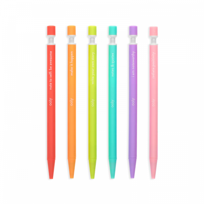 Notat! - Creioane mecanice grafit extra gros - set de 6, cu citate motivationale [4]