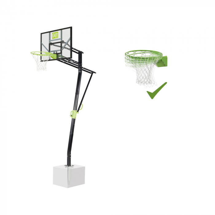 Panou de baschet pentru montaj în sol cu inel pentru slam dunk, Galaxy - verde/negru, Exit Toys [1]