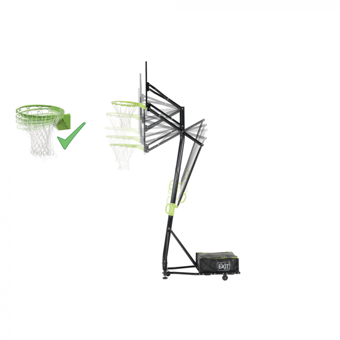 Panou de baschet portabil pe roți cu inel pentru slam dunk, Galaxy - verde/negru, Exit Toys [3]