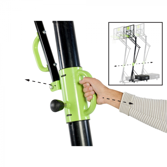 Panou de baschet portabil pe roți, Galaxy - verde/negru, Exit Toys [4]