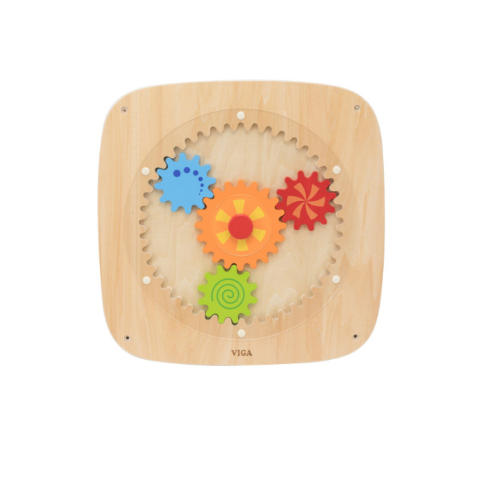 Panou senzorial de perete Roti dintate colorate, Viga [1]