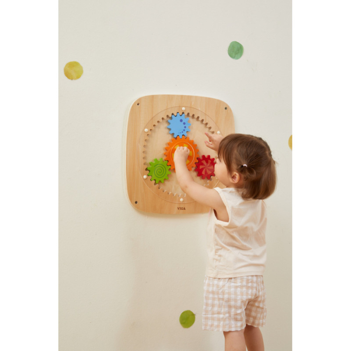 Panou senzorial de perete Roti dintate colorate, Viga [3]