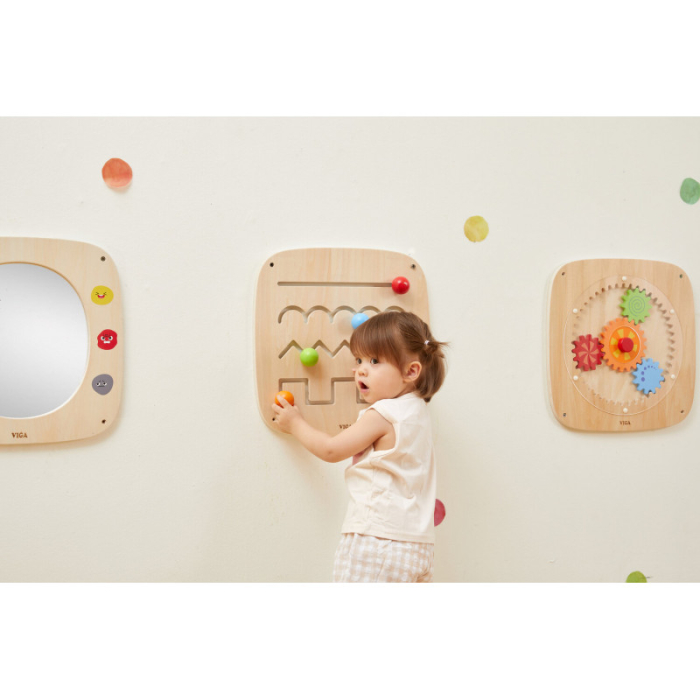 Panou senzorial de perete Roti dintate colorate, Viga [2]