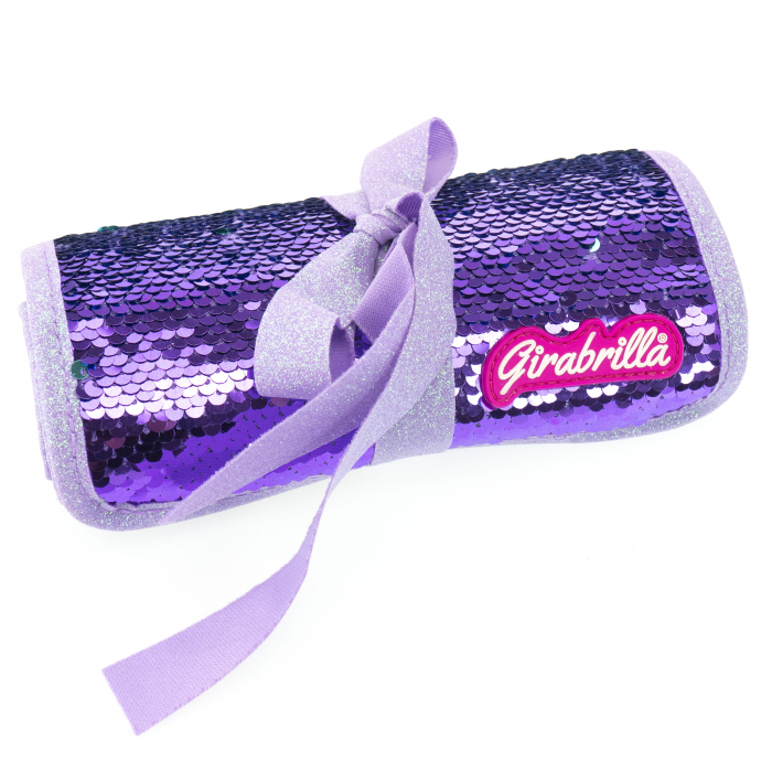 Penar rulabil Girabrilla – cu paiete reversibile și set 12 pixuri gel + 6 markere duble [1]