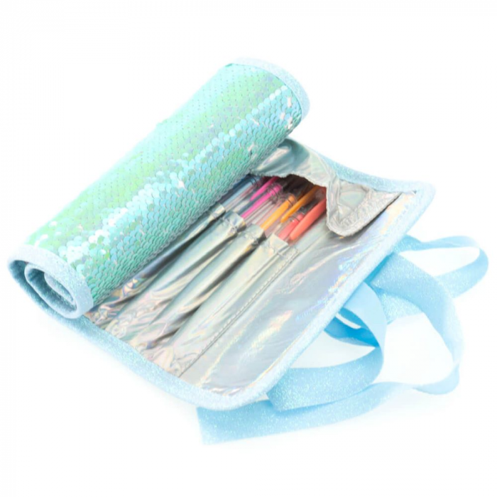 Penar rulabil Girabrilla – cu paiete reversibile și set 12 pixuri gel + 6 markere duble [2]