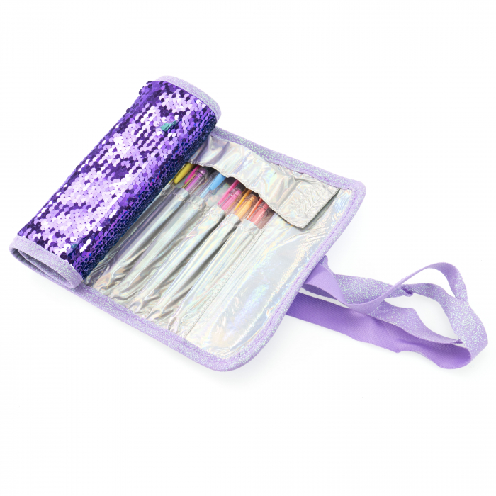 Penar rulabil Girabrilla – cu paiete reversibile și set 12 pixuri gel + 6 markere duble [2]