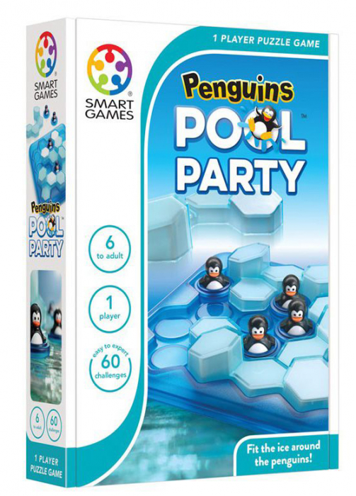 Smart Games - Penguins Pool Party, joc de logica cu 60 de provocari, 6+ ani [1]