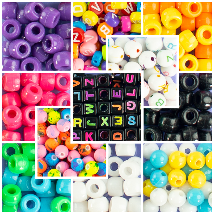 Kit creativ DIY - coliere și brățări cu mărgele fluorescente, 500 piese, Perline ABC [3]
