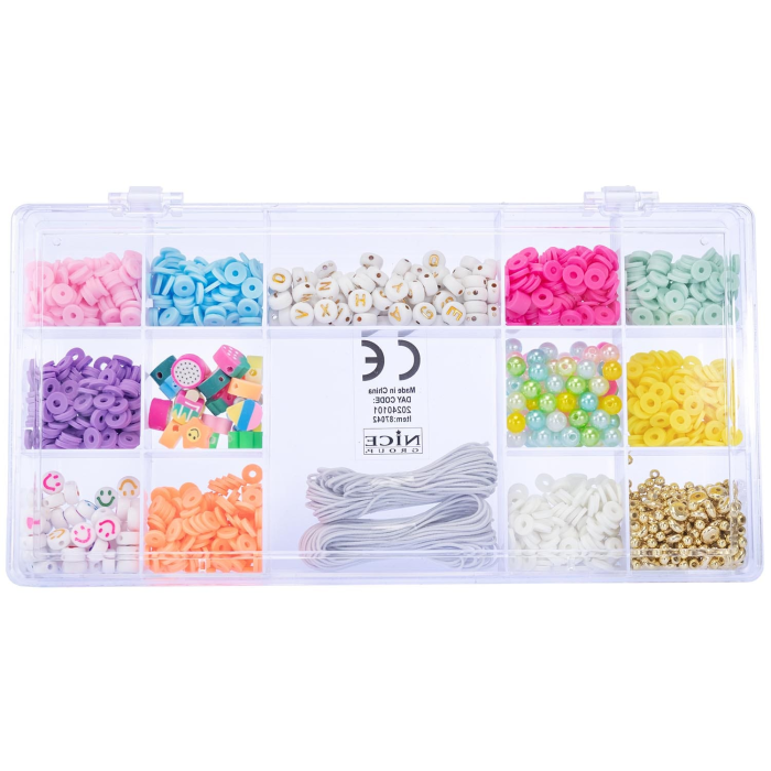 Kit creativ DIY - coliere și brățări cu mărgele Heishi Pop, 500 piese, Perline ABC [2]