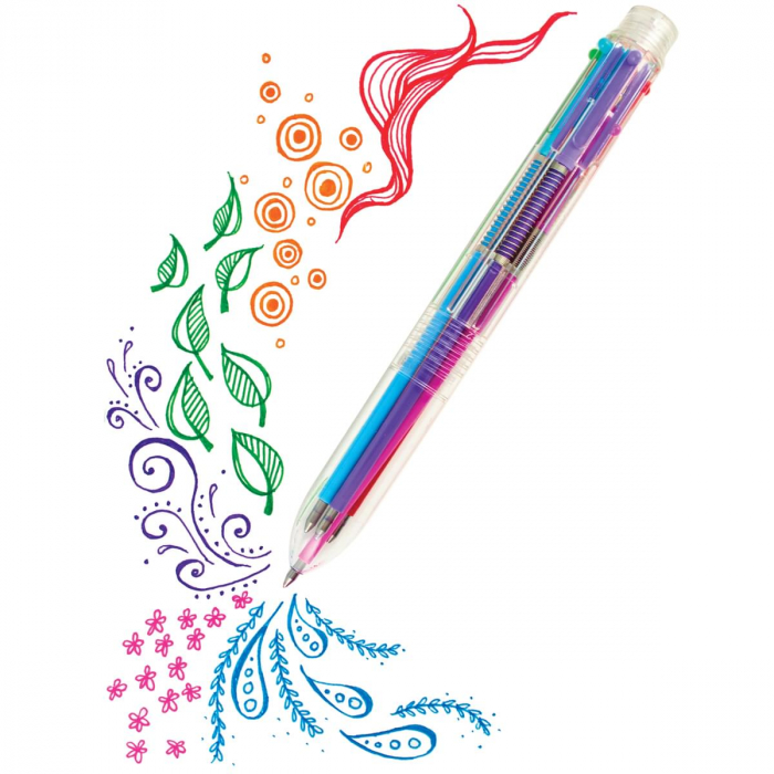 Pix cu gel multicolor cu 6 culori si mecanism retractabil [2]