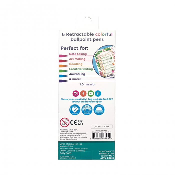 Pixuri colorate retractabile Bright Writers - set de 6 [7]