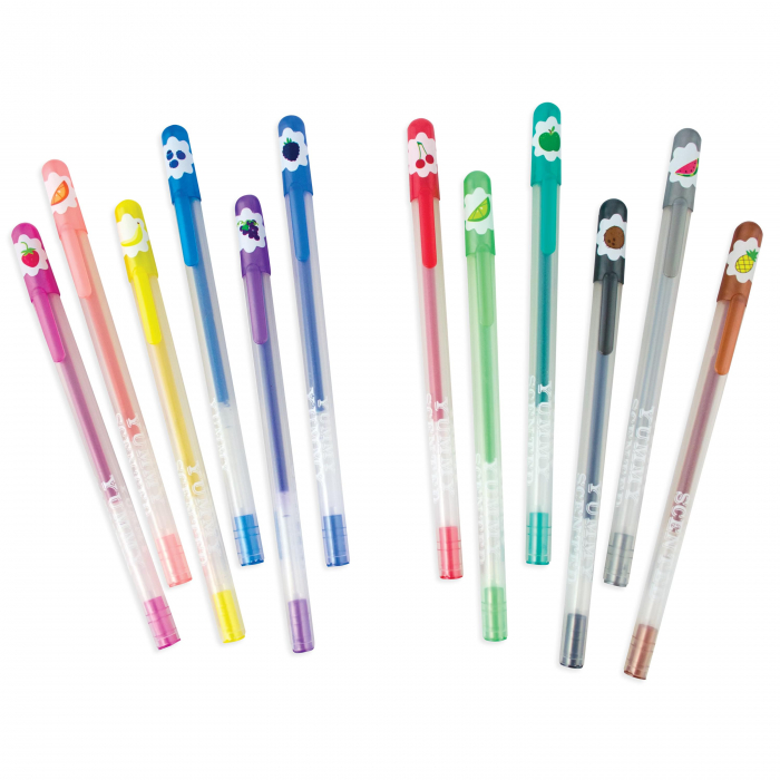 Pixuri cu gel colorate cu sclipici, parfumate, Yummy Yummy - Set de 12 [3]