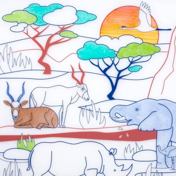 Plansa de colorat din silicon - SAVANA AFRICANA [2]