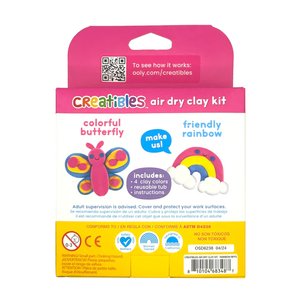 Plastilina cu uscare la aer - Rainbow, Creatibles, set DIY 4 culori [3]