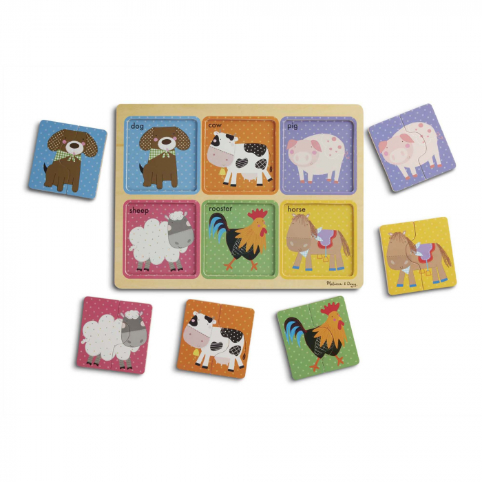 Primul meu puzzle eco din lemn Prieteni de la Ferma - Melissa & Doug [3]