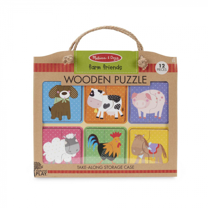Primul meu puzzle eco din lemn Prieteni de la Ferma - Melissa & Doug [2]