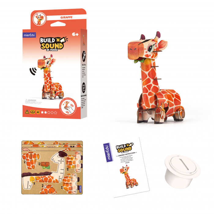 Puzzle 3D cu sunete - Girafa, Build 'n' Sound [4]