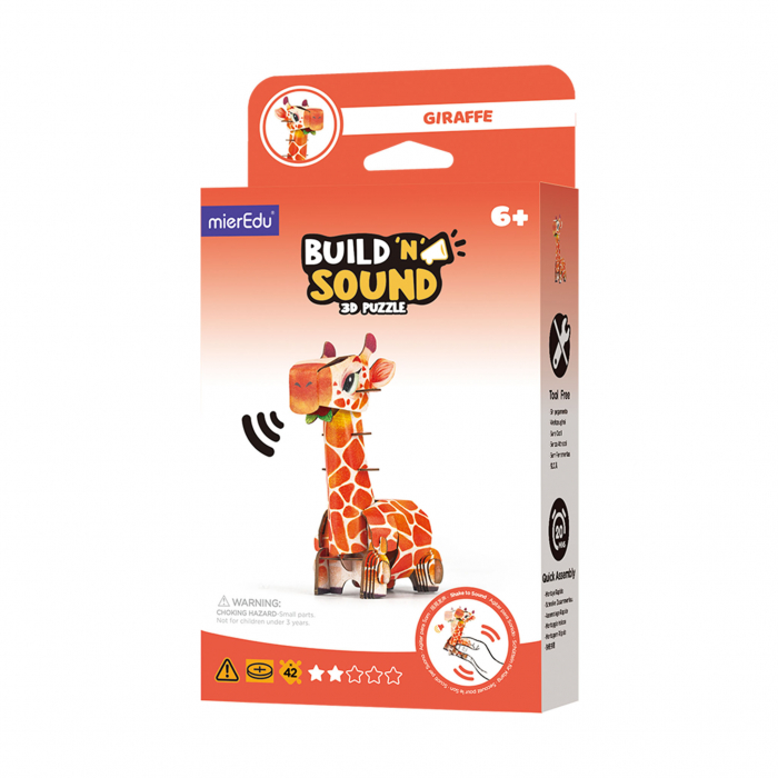 Puzzle 3D cu sunete - Girafa, Build 'n' Sound [1]