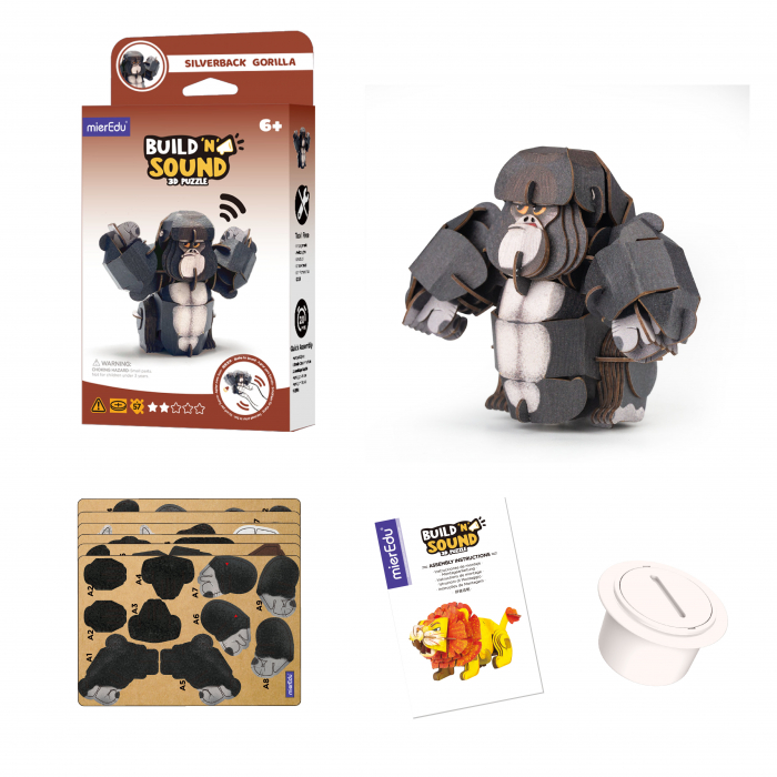 Puzzle 3D cu sunete - Gorila, Build 'n' Sound [4]