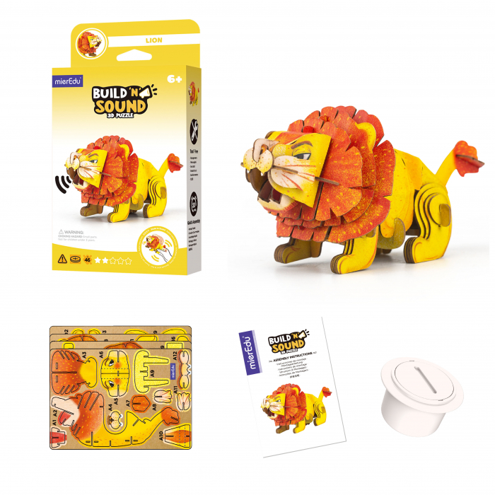 Puzzle 3D cu sunete - Leu, Build 'n' Sound [4]
