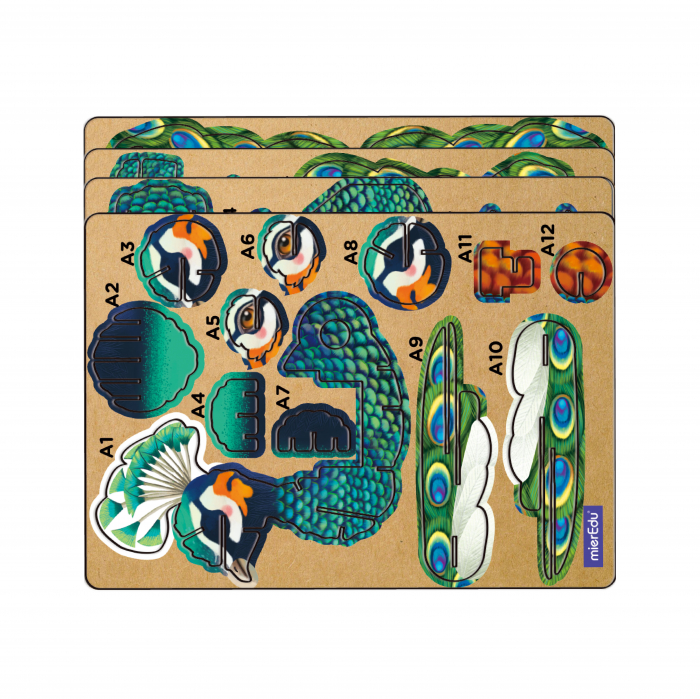 Puzzle 3D cu sunete - Paun, Build 'n' Sound [3]