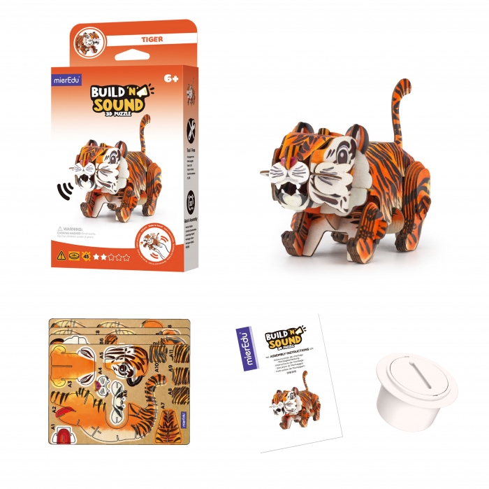 Puzzle 3D cu sunete - Tigru, Build 'n' Sound [4]