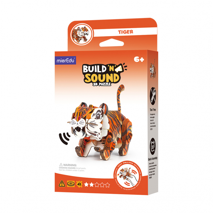 Puzzle 3D cu sunete - Tigru, Build 'n' Sound [1]