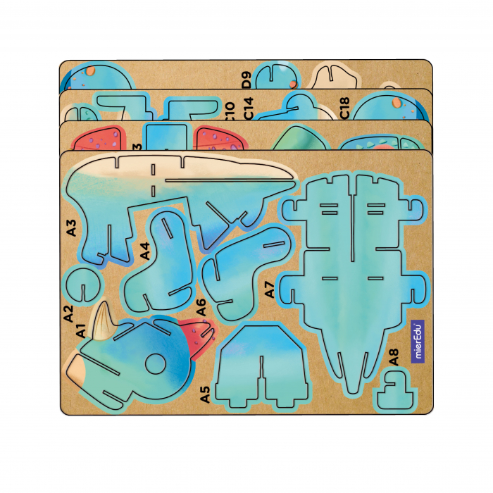 Puzzle 3D cu sunete - Triceratops, Build 'n' Sound [4]