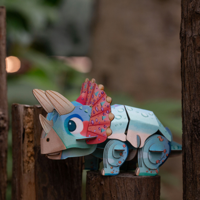 Puzzle 3D cu sunete - Triceratops, Build 'n' Sound [7]