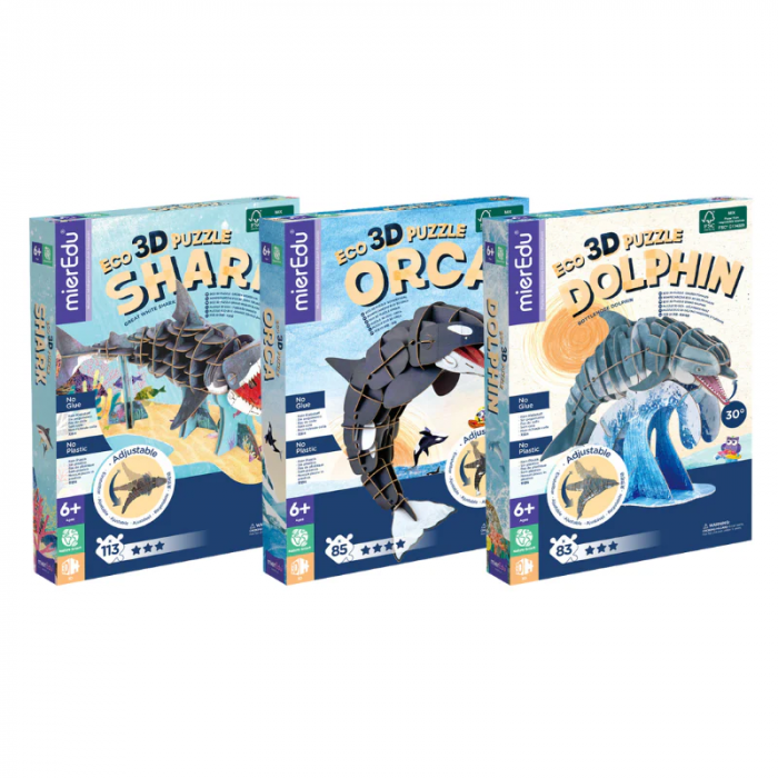 Puzzle 3D ECO - Marele Rechin Alb (deluxe) [5]