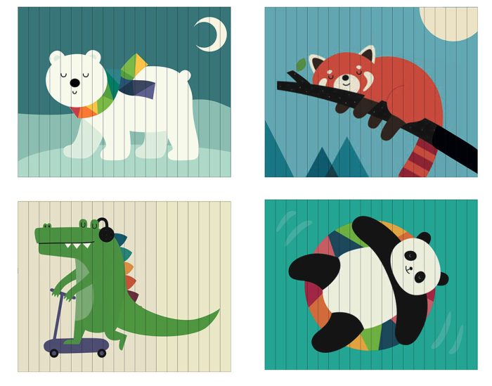 Puzzle 4D din lemn - Animale - Vilac [7]