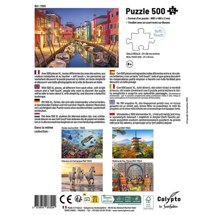 Puzzle carton 500 piese format XL - Burano, Italia - Sentosphere [4]