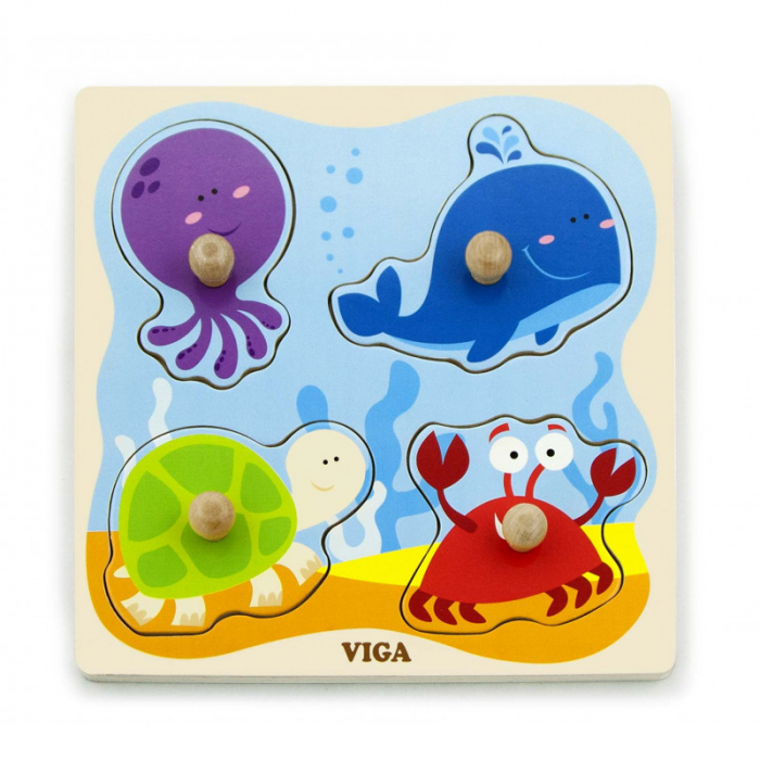 Puzzle cu manere Animale din ocean, Viga [2]