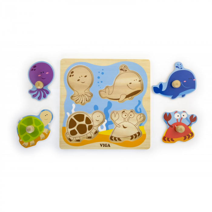 Puzzle cu manere Animale din ocean, Viga [3]