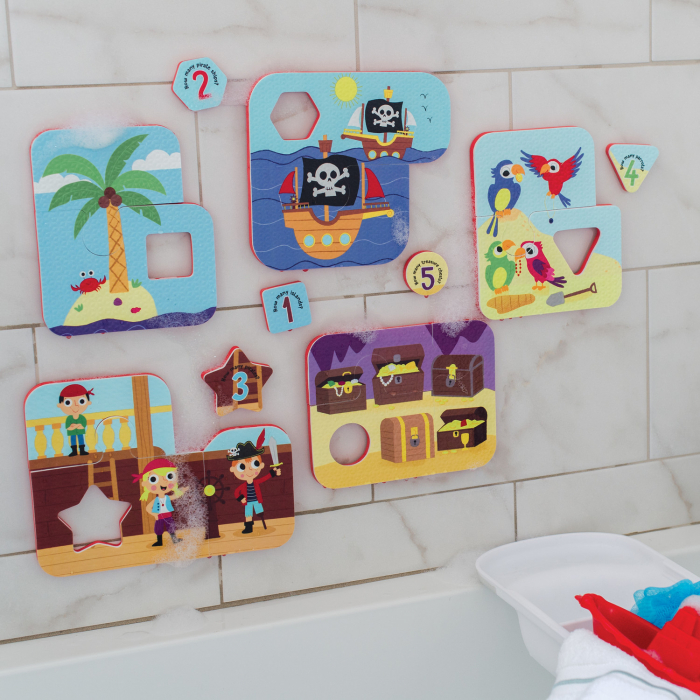 Puzzle de baie pentru bebeluși, cu piese mari de spumă, cu pirați - Playful Pirates Bath Puzzle [6]